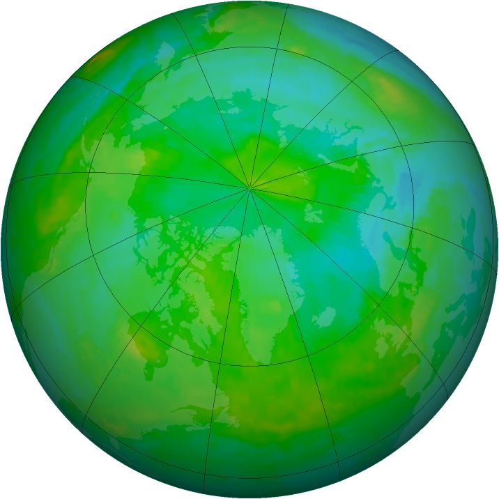 Arctic ozone map for 25 July 2000